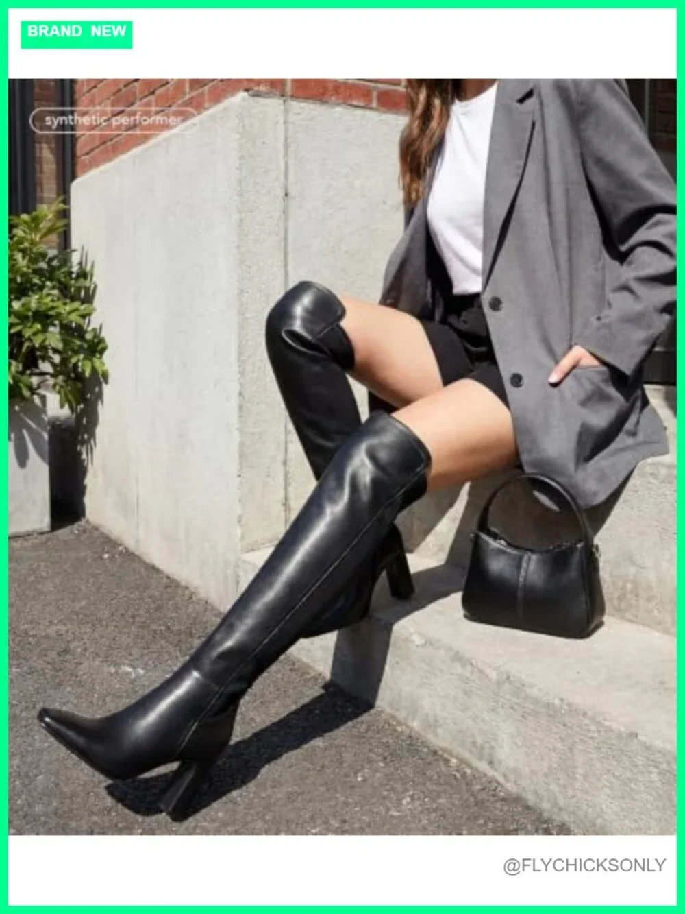 Women's Faux Leather Over the Knee Boots Chunky Block Heel Square Toe